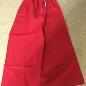 Sac en jute ou tissu rouge pour cadeaux, 56x 94