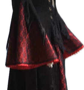 Robe rouge Vampire satin et dentelle, Gr.M