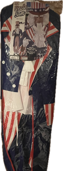 Costume homme oncle Sam, Frac, Chemise avec jabot, Pantalon Chapeau