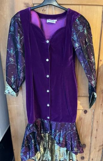 Les Années 20 Robe charleston Gr. 40 en velours et en lurex