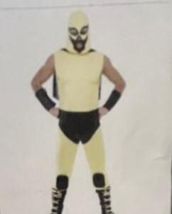 LUCHADOR MEXIQUE overalle jaune empiècement noir masque Gr. M