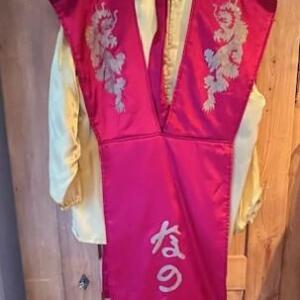 Samurai Gr. 54 Veste et pantalon jaune chasuble en rouge bandana