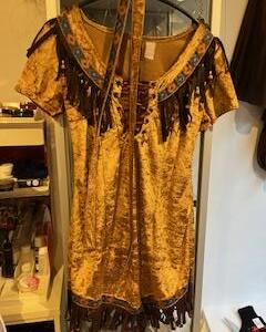 Indienne robe beige velours Gr. M