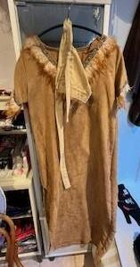 Indienne Mohawk robe longue impression daim pochette
