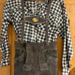 Tyrolien Gr. 12 ans pantalon daim cuir chemise
