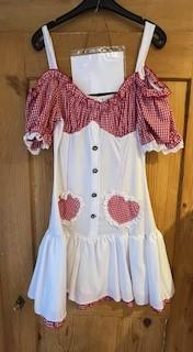 Gretel Gr. S Robe blanche et bustier rouge