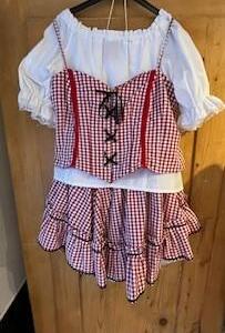 Sexy western Jupe evasée Bustier Chemise Gr. M
