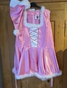 Tyrolienne rose robe courte et bonnet en pointe pompon Gr. XL