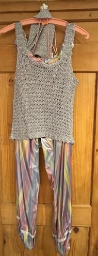 Bustier top en argent crocheté Pantalon Gr 38 jersey