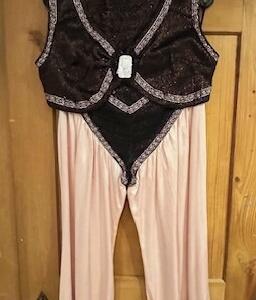 Maharani Gr. 40 Pantalon rose bustier en lamé noir rose sac