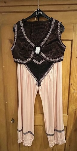 Maharani Gr. 40 Pantalon rose bustier en lamé noir rose sac