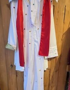 Elvis en satin Homme Gr. L Overalle décoré de belles pierres foulard rouge ceinture blanche