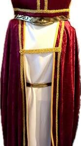 St.Nicolas Robe blanc rouge avec mitre cross, gant perruque, sac de cadeau, très bon état
