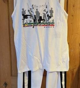 Capoeira T-Shirt et pantalon rayé de coté en coton Gr. L