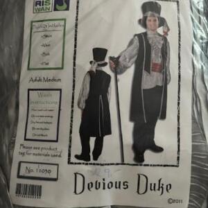 Vampire Duke Gr. M chemise grise ceinture gilet grand chapeau