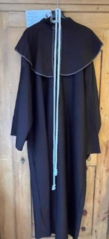 Moine Robe longue brun avec capuchon collerette Gr. XL