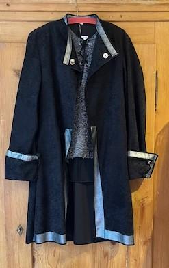 Pirat Veste longue pantalon satin gilet lurex gris Gr. L