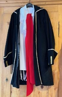 Pirate Homme pantalon rayé chemise blanche ceinture rouge veste noir Gr. L