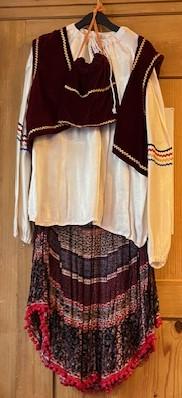 Création Gitane Bordeaux Gr. 44 jupe Blouse gilet sac