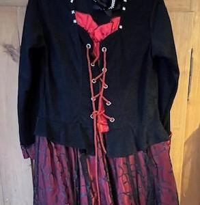 Vampire Deluxe Robe courte bustier à nouer