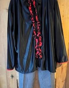Torero Pantalon rayé chemise noir rouge Gr. L