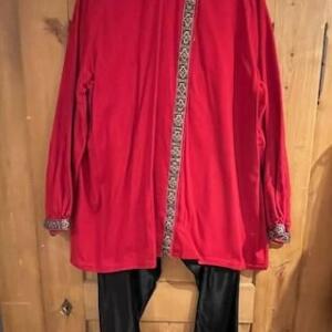 Russe pantalon et Veste en coton rouge Gr. XL