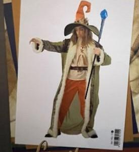 Sorcier Kokus Bokus pantalon chemise long manteau ceinture grand chapeau Gr. M