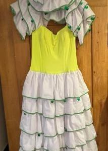 Brazil Samba Robe festive blanche et verte avec manchons séparés Gr. M