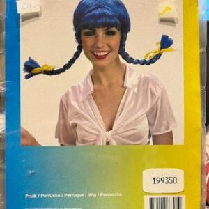Perruque bleu tresses