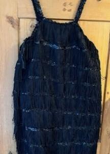 Robe Frangée noir Gr. L