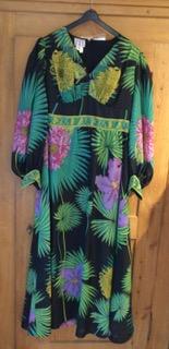 Robe longue a fleurs cocktail vintage Gr. 42