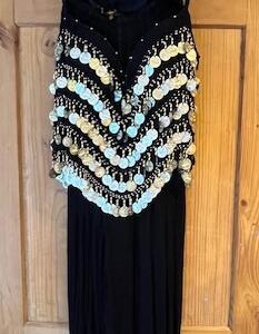 Harem pantalon en coton fi bustier a nouer ceinture pour hanches chapeau Gr. 40
