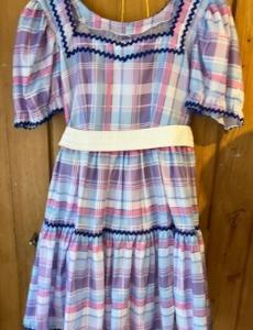 Menton Robe 1960 en polyester ceinture jupon Gr. 40