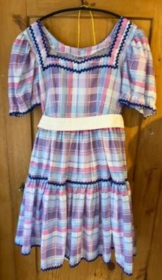 Menton Robe 1960 en polyester ceinture jupon Gr. 40