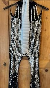 Claudette or pantalon et top Gr. M