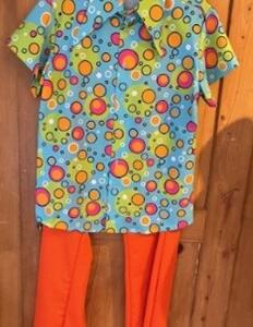 Création Seventies pantalon orange chemise punkt Gr. 50