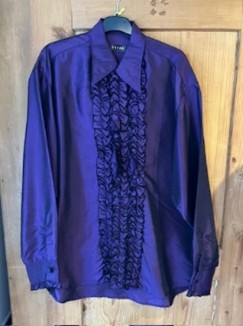 chemise violette satin Gr. XL