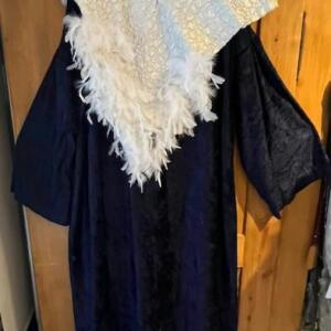 Venise 1800 Robe plastron chapeau bleu décoré Gr- 40-42