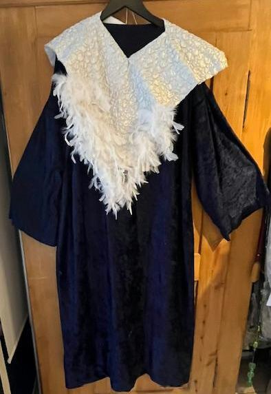 Venise 1800 Robe plastron chapeau bleu décoré Gr- 40-42