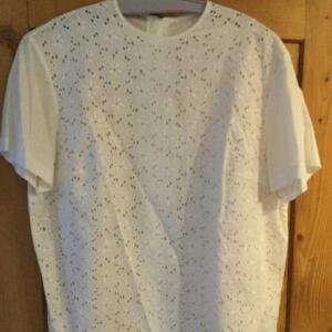 Chemise blanche en coton ajourée Gr. M