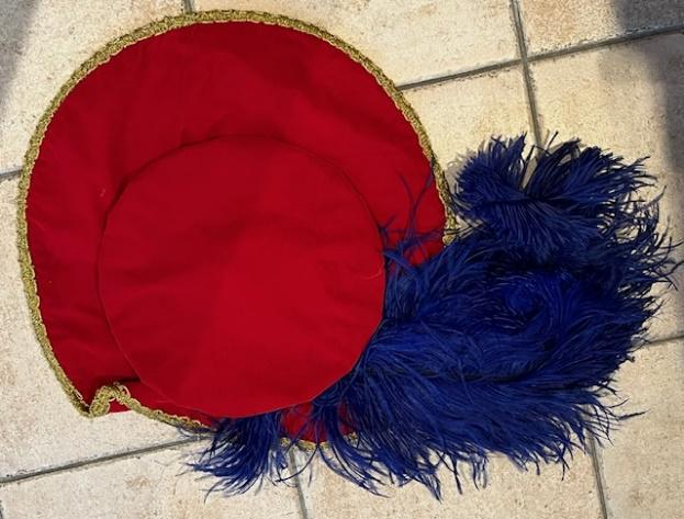 Mousquetaire Chasuble a attacher de coté pantalon jersey  grand chapeau mousquetaire a plume Gr. L