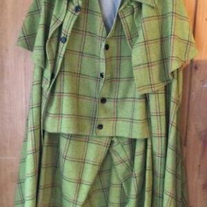 Sherlock Holmes pantalon 3/4 gilet cape 2 chapeaux Gr. L