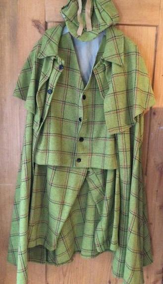 Sherlock Holmes pantalon 3/4 gilet cape 2 chapeaux Gr. L