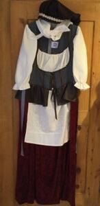 Paysanne du moyen âge ensemble robe gilet blouse chapeau Gr. 40 -42