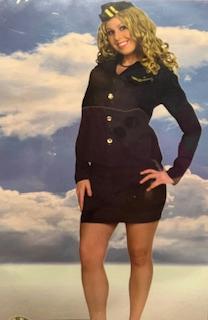 Stewardresse Veste jupe mini chapeau Gr. 38-40