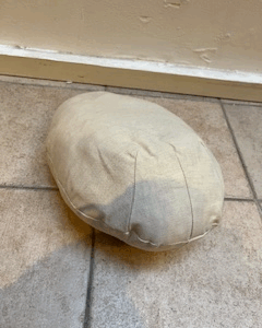 Création coussin en fil de lin pour le repassage