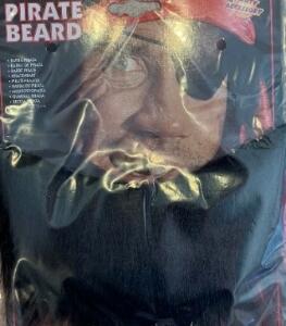 Pirate Barbe noir lisse ave  perles