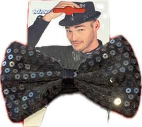 Noir papillon paillette
