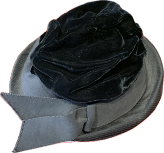 Chapeau velours noir 1960