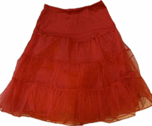Jupon rouge  jusqu'au genoux